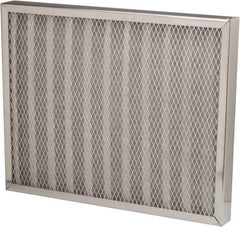 Made in USA - 16" Noml Height x 20" Noml Width x 2" Noml Depth, 76% Capture Efficiency, Permanent Air Filter - MERV 7, Aluminum Cloth & Mesh, Integrated Aluminum Frame, 300 Max FPM, 1,000 CFM, For Any Unit - Exact Tool & Supply