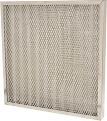 Made in USA - 20" Noml Height x 20" Noml Width x 2" Noml Depth, 76% Capture Efficiency, Permanent Air Filter - MERV 7, Aluminum Cloth & Mesh, Integrated Aluminum Frame, 300 Max FPM, 800 CFM, For Any Unit - Exact Tool & Supply