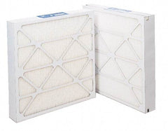 Made in USA - 12" Noml Height x 24" Noml Width x 4" Noml Depth, 60 to 65% Capture Efficiency, Wireless Pleated Air Filter - MERV 11, Microfiberglass Paper, Integrated Beverage Board Frame, 500 Max FPM, 1,000 CFM, For Any Unit - Exact Tool & Supply