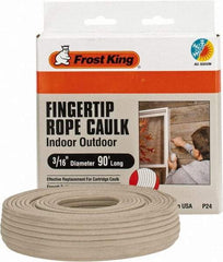 Frost King - 90' Long, Rope Caulk Weatherstripping - Gray - Exact Tool & Supply