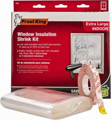 Frost King - 210" Long x 62" Wide, Indoor Shrink Film and Tape Weather Kit Weatherstripping - Clear Plastic - Exact Tool & Supply
