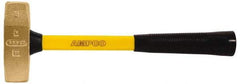 Ampco - 1-1/4 Lb Bronze Nonsparking Double Face Engineer's Hammer - Hickory Handle - Exact Tool & Supply