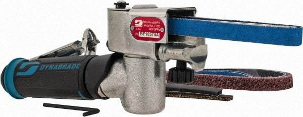 Dynabrade - 1/8 to 1/2 x 12 Inch, 25,000 RPM Air Belt Sander - 0.4 Hp, 1/4 NPT Inlet, 20 CFM Air Consumption, 4,890 FPM Speed - Exact Tool & Supply