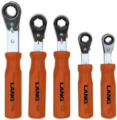 Lang - 13mm, 6 Point, Chrome Finish, Single End, Reversible Ratcheting Offset Box Wrench - Exact Tool & Supply