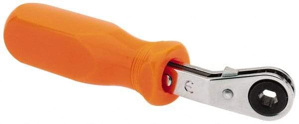 Lang - 1/4" 6 Point Reversible Ratcheting Offset Box Wrench - 5-1/2" OAL, Steel - Exact Tool & Supply
