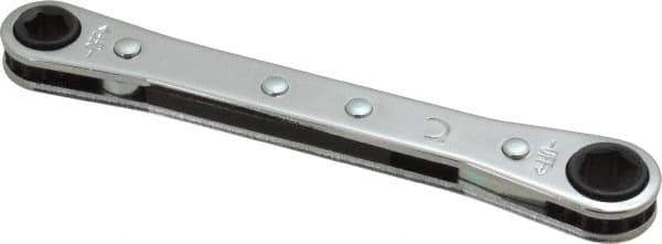 Lang - 1/4" x 5/16" 6 Point Ratcheting Box Wrench - Double End, 4-1/4" OAL, Steel - Exact Tool & Supply