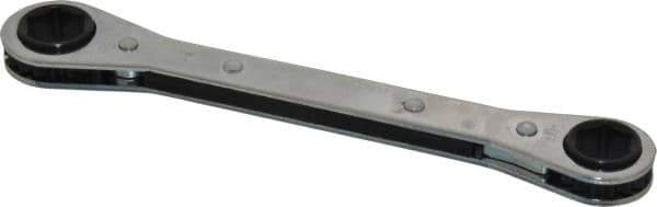 Lang - 1/2" x 9/16" 6 Point Ratcheting Box Wrench - Double End, 6-7/8" OAL, Steel - Exact Tool & Supply