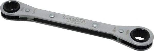 Lang - 1/2" x 9/16" 12 Point Ratcheting Box Wrench - Double End, 6-7/8" OAL, Steel - Exact Tool & Supply
