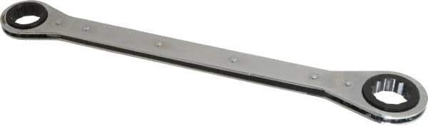 Lang - 1" x 1-1/16" 12 Point Ratcheting Box Wrench - Double End, 15" OAL, Steel - Exact Tool & Supply