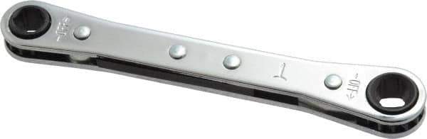 Lang - 7mm x 8mm 6 Point Ratcheting Box Wrench - Double End, 4-1/4" OAL, Steel - Exact Tool & Supply