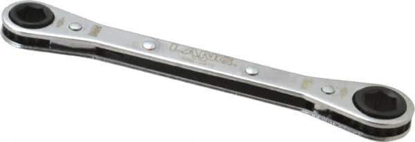 Lang - 9mm x 10mm 6 Point Ratcheting Box Wrench - Double End, 5-1/2" OAL, Steel - Exact Tool & Supply