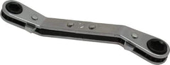 Lang - 1/4" x 5/16" 6 Point Reversible Ratcheting Offset Box Wrench - Double End, 4-1/4" OAL, Steel, 25° Offset - Exact Tool & Supply