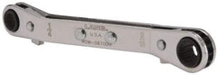 Lang - 1/4" x 5/16" 12 Point Reversible Ratcheting Offset Box Wrench - Double End, 4-1/4" OAL, Steel, 25° Offset - Exact Tool & Supply