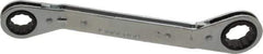 Lang - 5/8" x 3/4" 12 Point Reversible Ratcheting Offset Box Wrench - Double End, 8" OAL, Steel, 25° Offset - Exact Tool & Supply