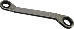 Lang - 3/4" x 7/8" 12 Point Reversible Ratcheting Offset Box Wrench - Double End, 9-1/8" OAL, Steel, 25° Offset - Exact Tool & Supply