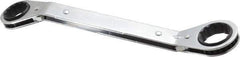 Lang - 13/16" x 15/16" 12 Point Reversible Ratcheting Offset Box Wrench - Double End, 9-1/8" OAL, Steel, 25° Offset - Exact Tool & Supply