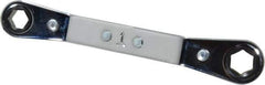 Lang - 7mm x 8mm 12 Point Reversible Ratcheting Offset Box Wrench - 4-1/4" OAL, Steel, 25° Offset - Exact Tool & Supply