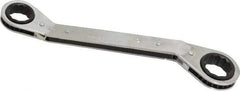 Lang - 19mm x 21mm 12 Point Reversible Ratcheting Offset Box Wrench - Double End, 9-1/8" OAL, Steel, 25° Offset - Exact Tool & Supply