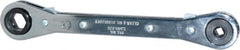 Lang - 1/4" & 3/16" Sq x 9/16" & 1/2" Hex 6 Point 4 in 1 Reversible Ratcheting Box Wrench - Exact Tool & Supply
