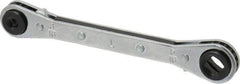 Lang - 1/4" & 3/16" Sq x 3/8" & 5/16" Sq 6 Point 4 in 1 Reversible Ratcheting Box Wrench - Double End, Steel - Exact Tool & Supply