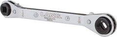Lang - 1/4" & 3/16" Sq x 9/16" & 1/2" Hex 6 Point 4 in 1 Reversible Ratcheting Offset Box Wrench - Steel - Exact Tool & Supply