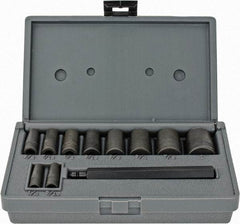 Lang - 11 Piece, 1/4 to 1", Hollow Punch Set - Exact Tool & Supply