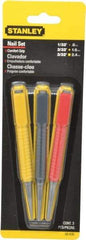 Stanley - 3 Piece, 1/32 to 3/32", Nail Punch Set - Comes in Carded - Exact Tool & Supply