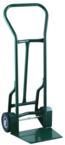 Shovel Nose Freight, Dock and Warehouse 900 lb Capacity Hand Truck - 1-1/4" Tubular steel frame robotically welded - 1/4" High strength tapered steel base plate -- 8" Solid Rubber wheels - Exact Tool & Supply