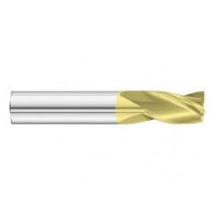 29/64 Dia. x 3 Overall Length 3-Flute Square End Solid Carbide SE End Mill-Round Shank-Center Cut-TiN - Exact Tool & Supply