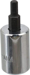 Proto - 3/8" Drive, 4mm Hex Bit Socket - 1-49/64" OAL, 3/4" Bit Length - Exact Tool & Supply