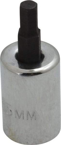 Proto - 3/8" Drive, 5mm Hex Bit Socket - 1-49/64" OAL, 3/4" Bit Length - Exact Tool & Supply