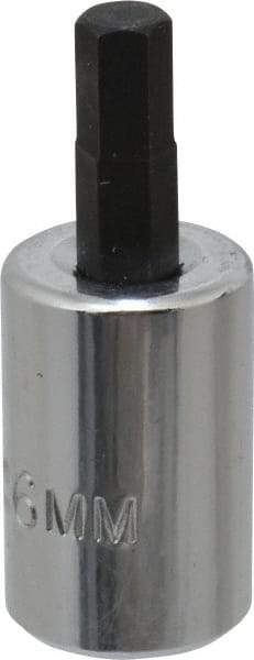 Proto - 3/8" Drive, 6mm Hex Bit Socket - 1-49/64" OAL, 3/4" Bit Length - Exact Tool & Supply