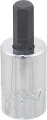 Proto - 3/8" Drive, 7mm Hex Bit Socket - 1-49/64" OAL, 3/4" Bit Length - Exact Tool & Supply