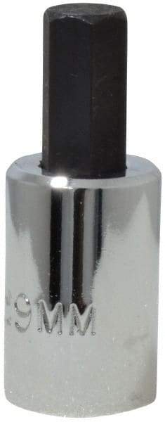 Proto - 3/8" Drive, 9mm Hex Bit Socket - 1-49/64" OAL, 3/4" Bit Length - Exact Tool & Supply