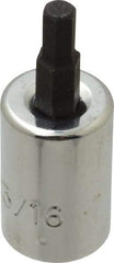 Proto - 3/8" Drive, 3/16" Hex Bit Socket - 1-13/16" OAL, 3/4" Bit Length - Exact Tool & Supply