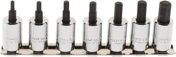 Proto - 7 Piece 3/8" Drive Inch Hex Bit Socket Set - 1/8 to 3/8" Hex - Exact Tool & Supply