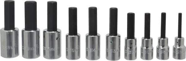 Proto - 10 Piece 1/2" Drive Metric Hex Bit Socket Set - 6 to 19mm Hex - Exact Tool & Supply