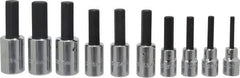Proto - 10 Piece 1/2" Drive Metric Hex Bit Socket Set - 6 to 19mm Hex - Exact Tool & Supply