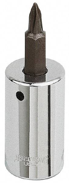Armstrong - 1/4" Drive, T27 Torx Bit Socket - 1-9/16" OAL - Exact Tool & Supply