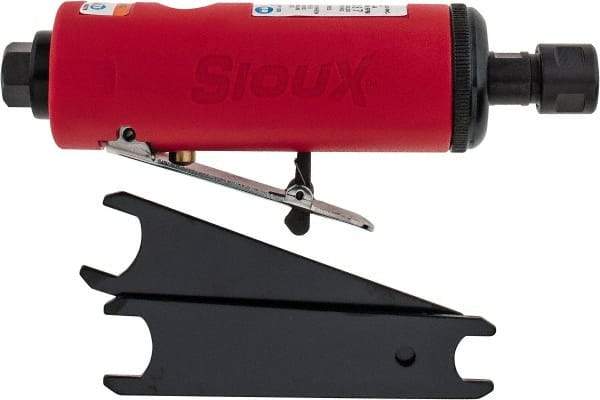 Sioux Tools - 1/4" Collet, Straight Handle, Straight Air Die Grinder - 22,000 RPM, Rear Exhaust, 16 CFM, 0.5 hp, 6.21 bar, 1/4 NPT - Exact Tool & Supply