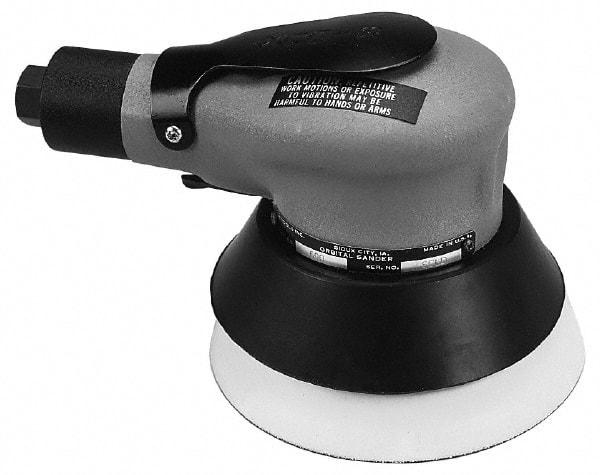 Sioux Tools - 10,000 OPM, 20 CFM Air Consumption, Palm Air Orbital Sander - Round Pad, 1/4 NPT Inlet - Exact Tool & Supply