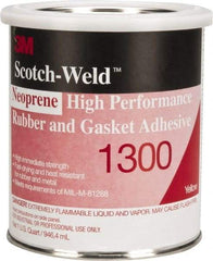 3M - 32 oz Can Yellow Butyl Rubber Gasket Sealant - 300°F Max Operating Temp, 4 min Tack Free Dry Time, Series 1300 - Exact Tool & Supply