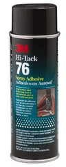 3M - 24 oz Aerosol Clear Spray Adhesive - High Tack, 160°F Heat Resistance, 28 Sq Ft Coverage, High Strength Bond, 10 min Max Bonding Time, Flammable, Series High-Tack 76 - Exact Tool & Supply