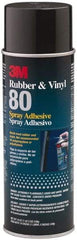 3M - 19 oz Aerosol Yellow Spray Adhesive - High Tack, 300°F Heat Resistance, 28 Sq Ft Coverage, High Strength Bond, 30 min Max Bonding Time, Flammable, Series Rubber & Vinyl 80 - Exact Tool & Supply