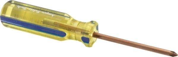 Ampco - #1, 6-1/8" OAL, Nonsparking Phillips Screwdriver - 3" Blade Length, Round Shank, Acetate Handle - Exact Tool & Supply