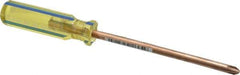 Ampco - #3, 10-1/8" OAL, Nonsparking Phillips Screwdriver - 6" Blade Length, Round Shank, Acetate Handle - Exact Tool & Supply