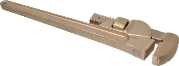 Ampco - 14" Bronze Straight Pipe Wrench - 1-1/2" Pipe Capacity - Exact Tool & Supply