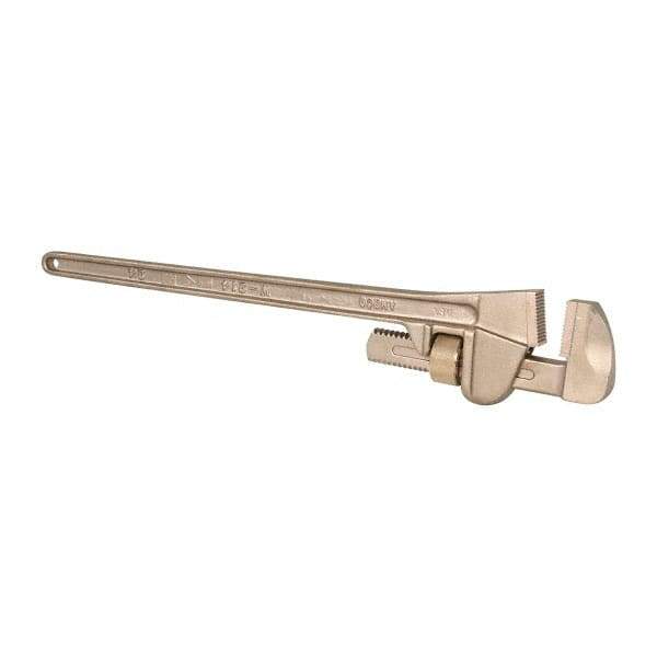 Ampco - 24" Bronze Straight Pipe Wrench - 2-1/2" Pipe Capacity - Exact Tool & Supply