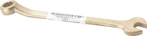 Ampco - 1/2" 12 Point Offset Combination Wrench - 15° Offset Angle, 7-1/4" OAL, Aluminum Bronze, Plain Finish - Exact Tool & Supply