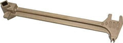 Ampco - 15" Long Aluminum Bronze Drum Plug Wrench - For Use with 22 Different Bungs, Nonsparking - Exact Tool & Supply